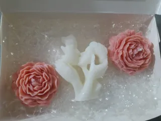 Candele San Valentino Coppia Bacio Rose