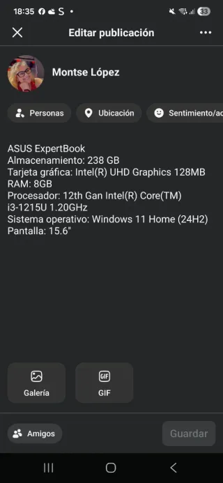 Portátil ASUS ExpertBook Negro/Plateado