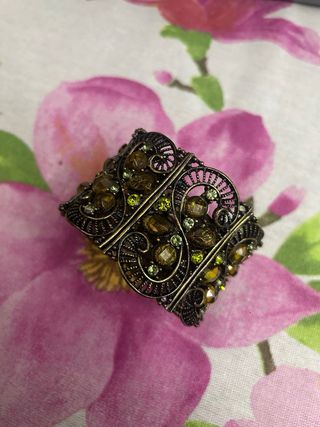 Bracciale vintage rigido acciaio con pietre