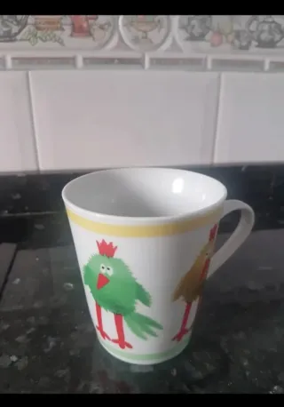 Taza cerámica con gallinas decorativas NUEVO