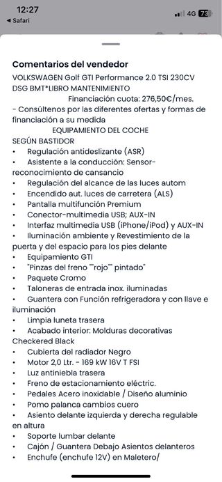 Volkswagen Golf GTI PERFORMANCE 230Cv 2015