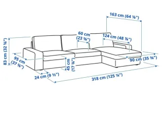 Sofá modular gris Ikea KIVIK