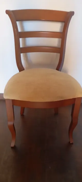 Sillas de comedor madera y tela