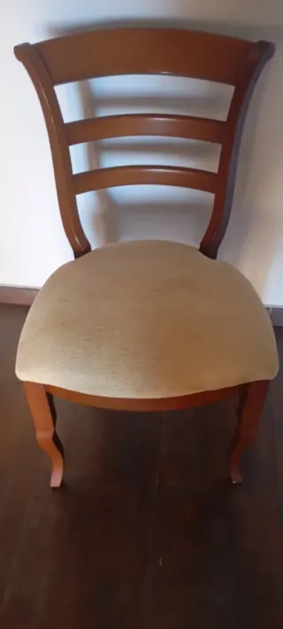 Sillas de comedor madera y tela