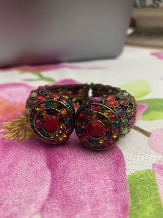 Bracciale rigido vintage pietre colorate