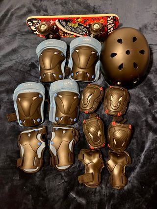 Protectores+skate mini+ casco niño