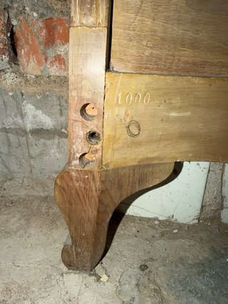 Cabecero antiguo madera rejilla vienesa