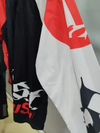 Camiseta DH/Enduro BEST Negra Roja Blanca