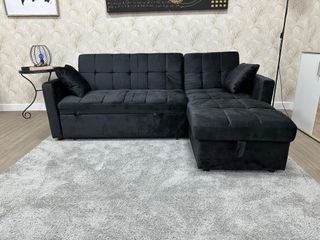 Sofá Cama Chaise Longue Negro