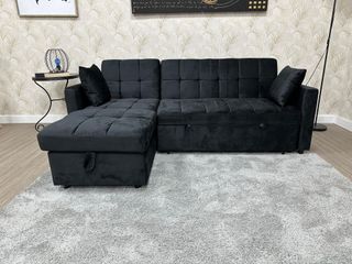 Sofá Cama Chaise Longue Negro