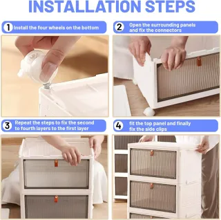 Cajonera Plegable Almacenamiento Plástico