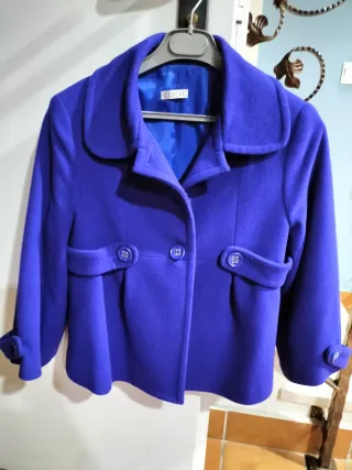 Chaqueta de paño CLOCHE azul añil señora