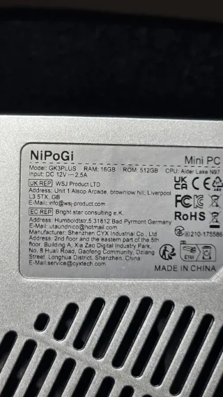 Mini PC Nipogi GK3 Plus 16GB