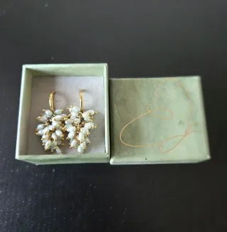 Pendientes Apodemia Oro Bañado Perlas