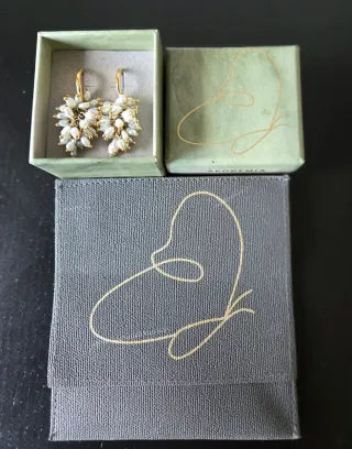 Pendientes Apodemia Oro Bañado Perlas