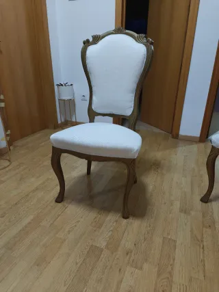 Pack de Silla de comedor tapizada dorada