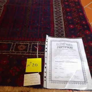 Tappeto persiano lana blu e rosso