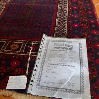 Tappeto persiano lana blu e rosso