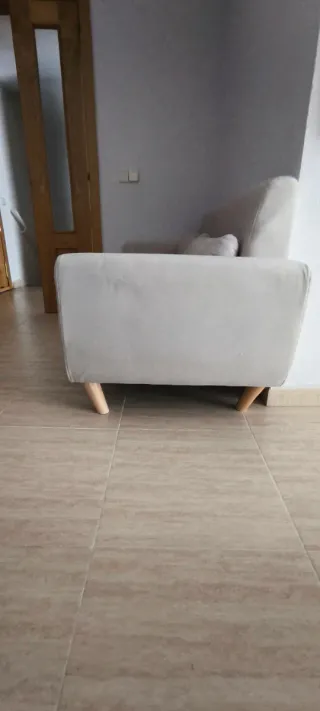 Sofá de diseño tejido Natural patas Roble