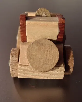 Set 2 modellini legno artigianali: camion e auto