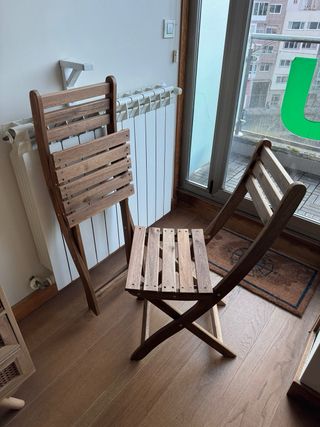 Tavolo e sedie pieghevoli in legno per terrazzo Ikea nuovo