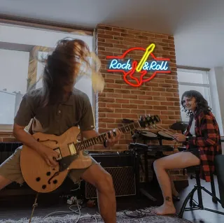 Lampada Neon LED "Rock & Roll" Chitarra