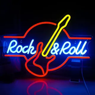 Lampada Neon LED "Rock & Roll" Chitarra