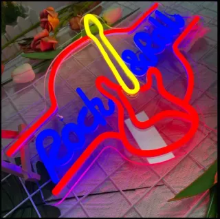 Lampada Neon LED "Rock & Roll" Chitarra
