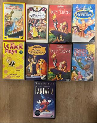 Lote 9 VHS Disney y Animación (Español)