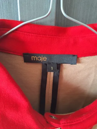 Abito Maje Beige Nero Rosso bottoni a stella S