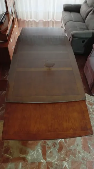 Mesa madera cerezo y 6 sillas