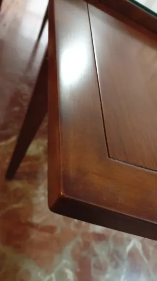 Mesa madera cerezo y 6 sillas