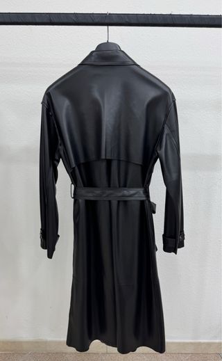 Trench donna ecopelle nero