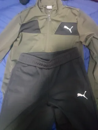 Conjunto Chándal Puma Verde y Negro