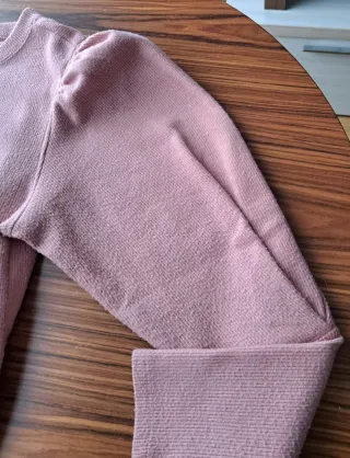 Jersey Mango mujer mangas abullonadas rosa palo