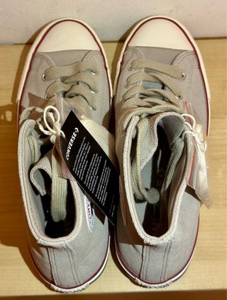 Converse Beige/Rojo Zapatillas Altas son de piel