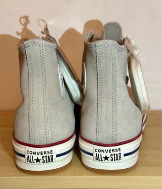 Converse Beige/Rojo Zapatillas Altas son de piel