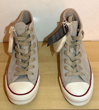 Converse Beige/Rojo Zapatillas Altas son de piel