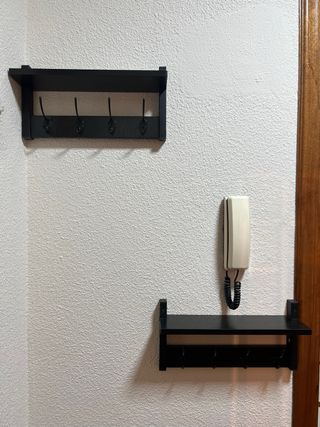 Pack 2 Percheros- estantes Madera Negros