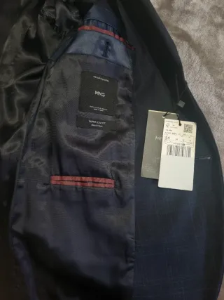 Americana Mango Hombre azul marino Oscuro