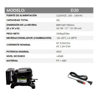 Alpicool D30 - Nevera congelador cajón camper 20L