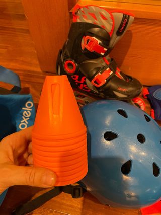 Pack Patines 30-32,Protecciones , casco, bolsa