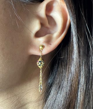 Pendientes largos oro 18K (750) multicolor – 2,29