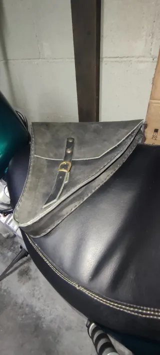 Borsa moto custom pelle nera