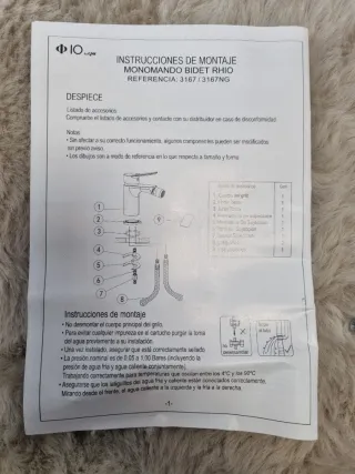Grifo Monomando Bidet Cromado Nuevo