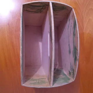 Portariviste in legno decorato con decupage