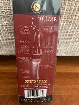 Aireador de vino VINOAIR sin estrenar