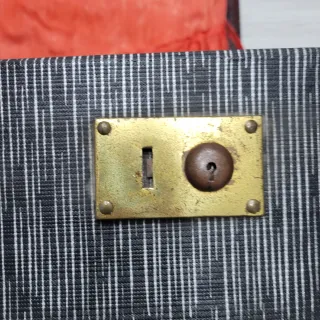 Maleta Rígida Vintage Legoi gris a rayas