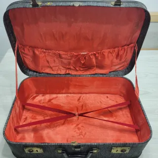 Maleta Rígida Vintage Legoi gris a rayas