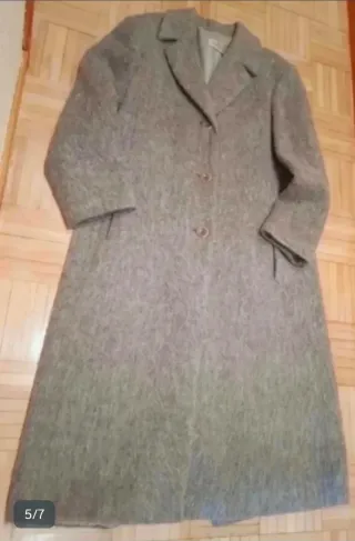 Abrigo largo gris perla talla 46